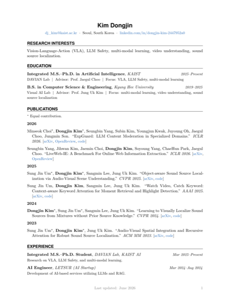 Preview of classic CV first page